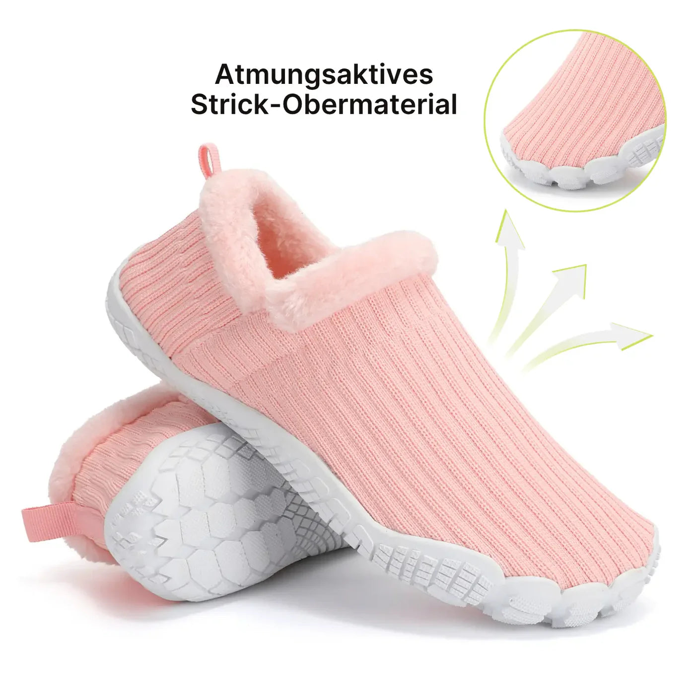 Hommies– Kuschelige Fleece-gefütterte Barfuß-Hausschuhe mit rutschfester Sohle für Innen & Außen (Unisex)