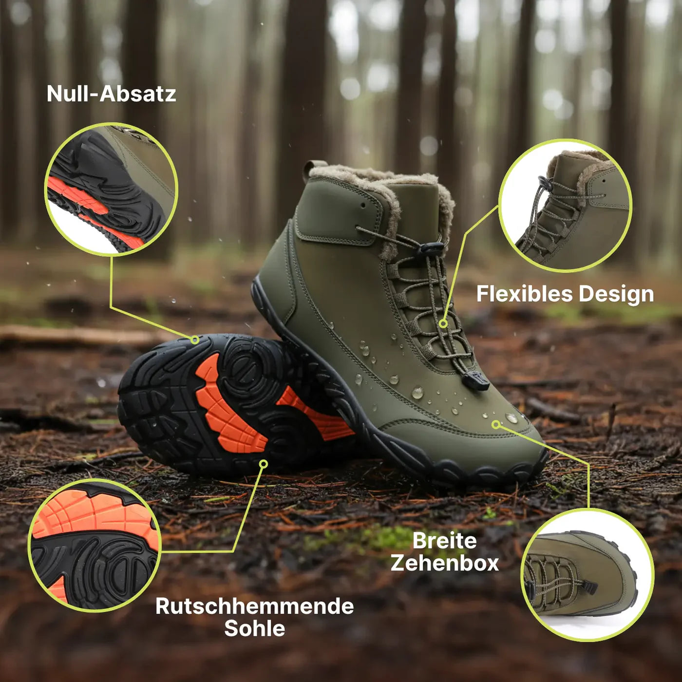 Polaris HydroTex– 99,7% wasserdichte & schneefeste Winter-Barfußschuhe mit kuscheliger Fleece-Fütterung (Unisex)