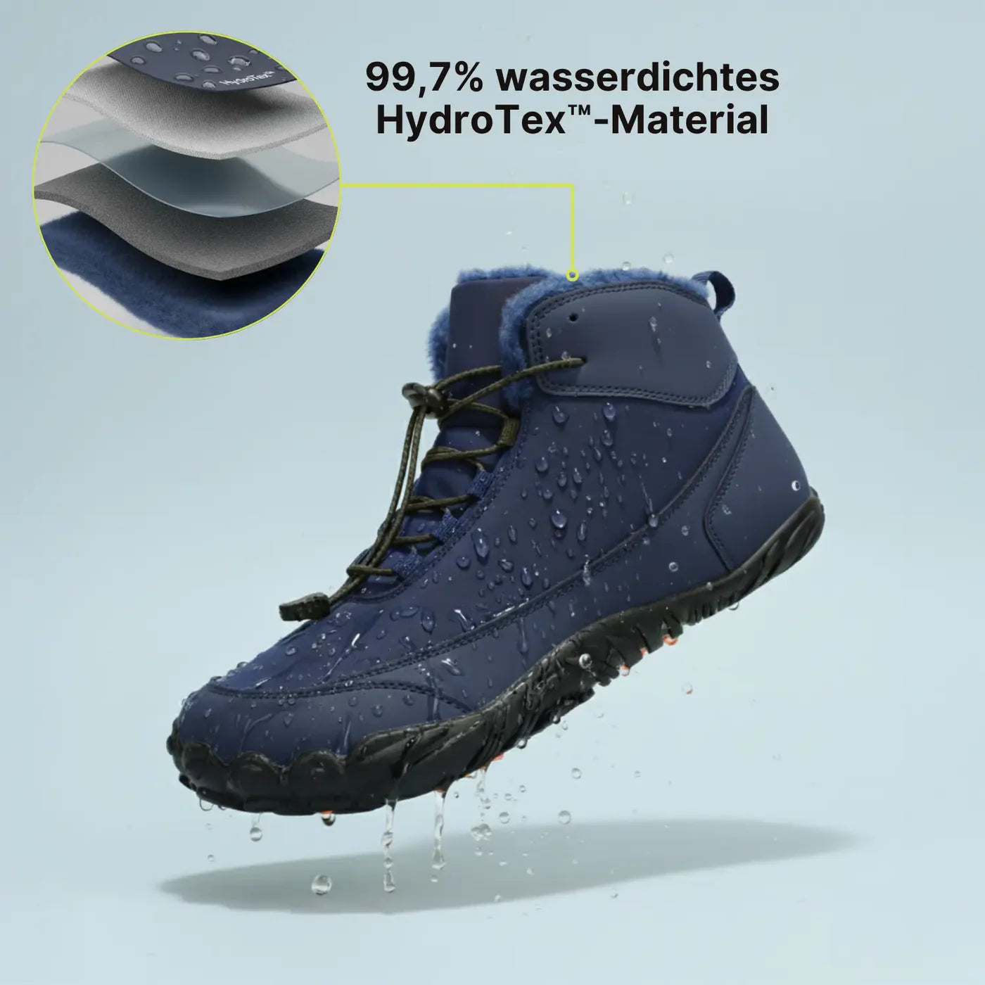 Polaris HydroTex– 99,7% wasserdichte & schneefeste Winter-Barfußschuhe mit kuscheliger Fleece-Fütterung (Unisex)