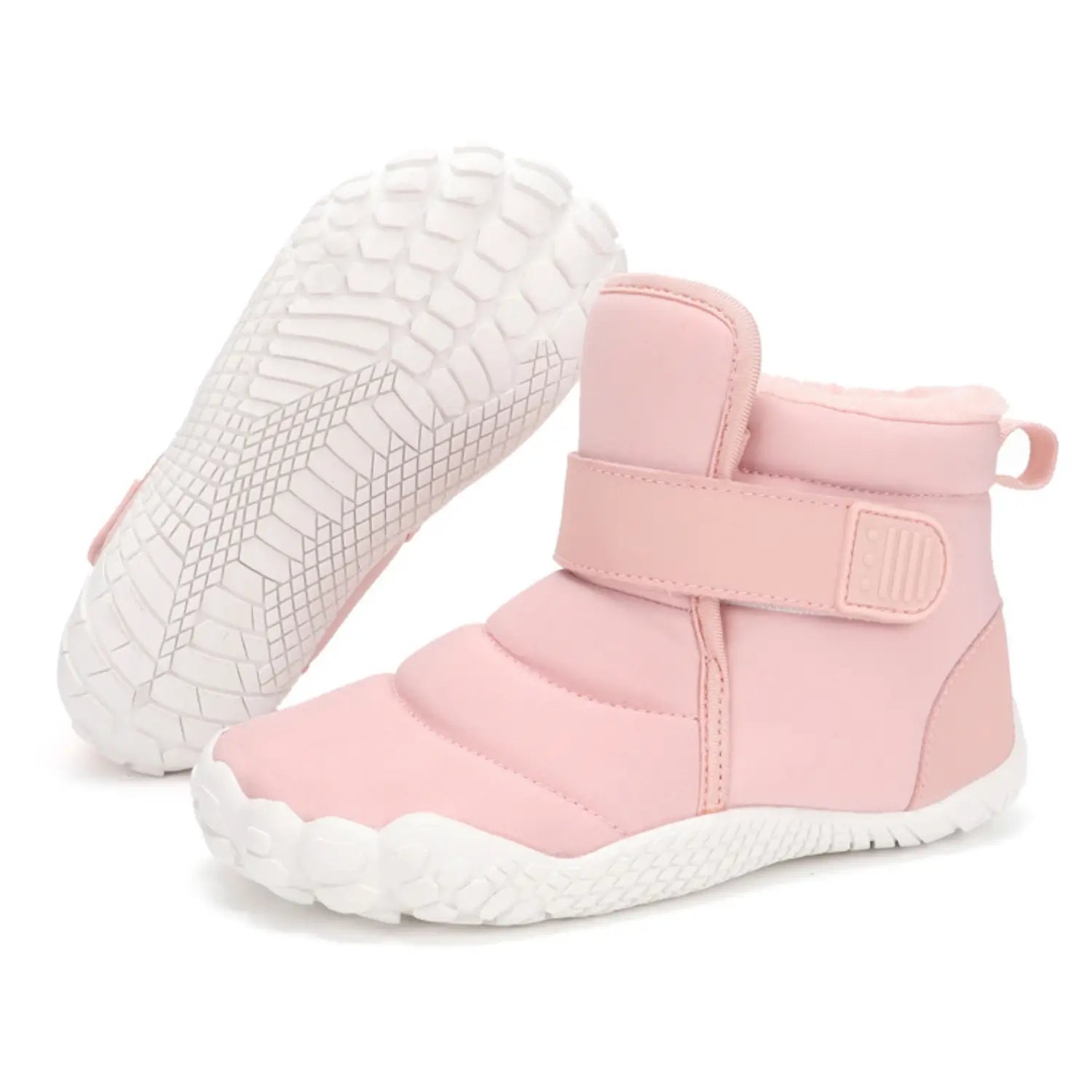 Polar Kids - Kinder Winter-gefütterte Knöchelhohe Barfußschuhe mit rutschfester Sohle & Fleece-Fütterung (2 - 10 Jahre)