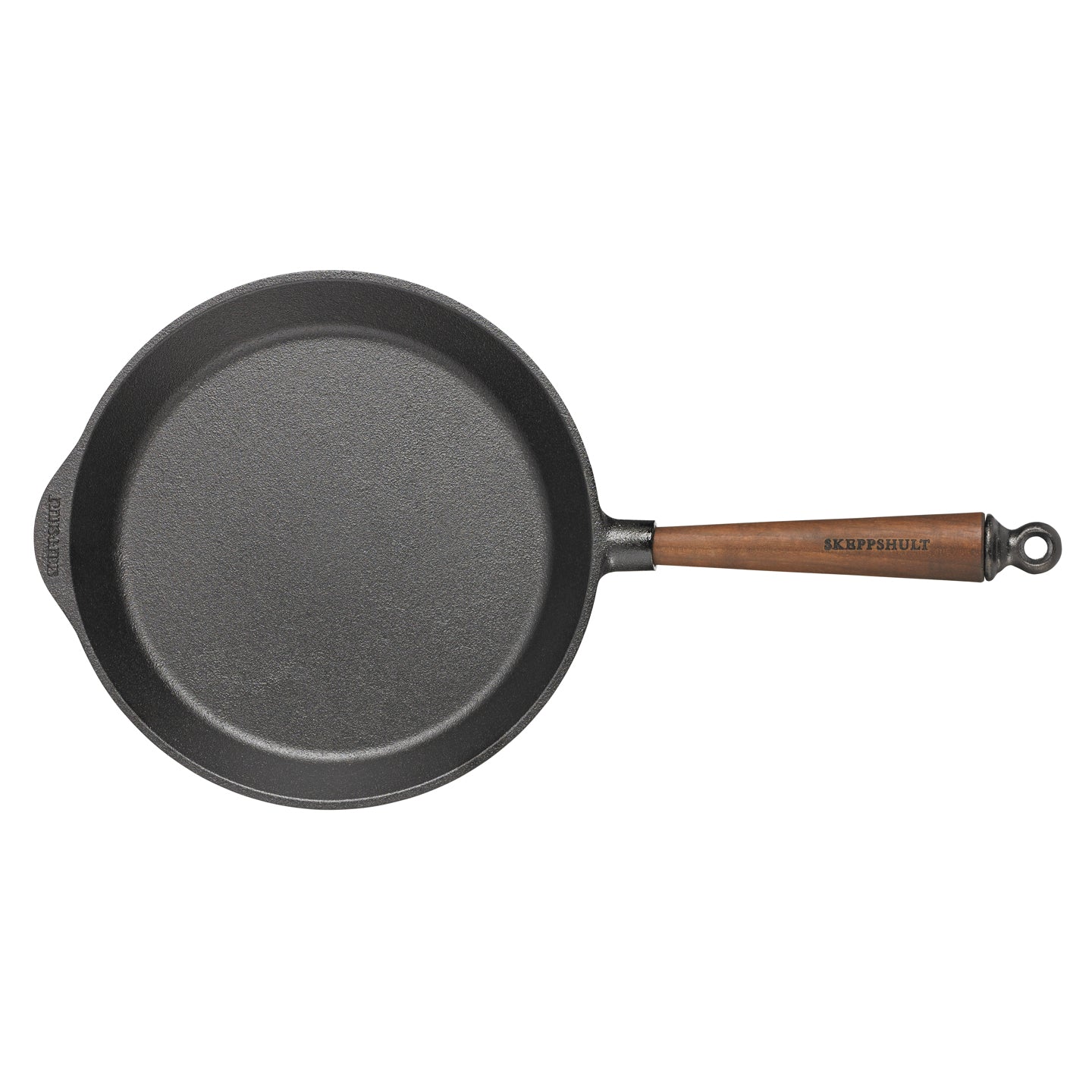 Skeppshult cast iron frying pan with walnut handle is designed for optimal heat retention and cooking performance, perfect fo
