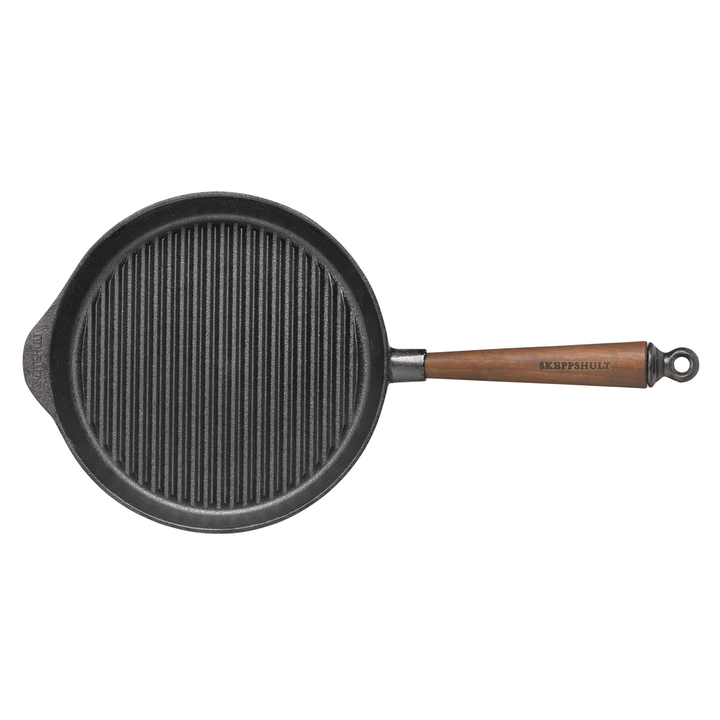 Skeppshult cast iron walnut handle grill pan, durable and heat-resistant cookware for home cooking